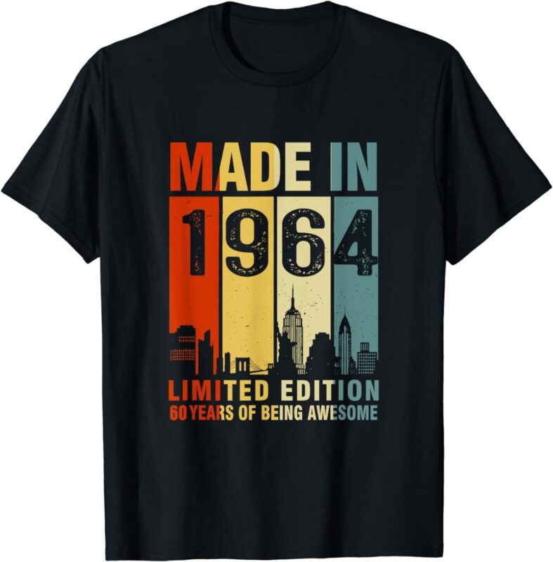 Made In 1964 Limited Edition 60 Years Of Being Awesome T-Shirt