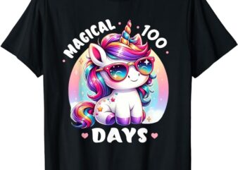 Magical 100 Days Of School Cute Unicorn For Girls T-Shirt