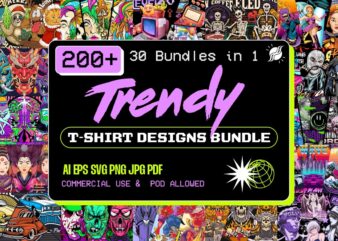 Trendy t shirt designs mega bundle, buy t shirt design vector and png for commercial use, graphic t shirt designs for sale