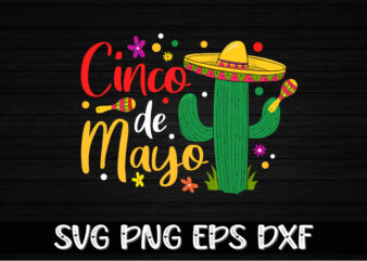 Cinco De Mayo SVG T-shirt Design Print Template