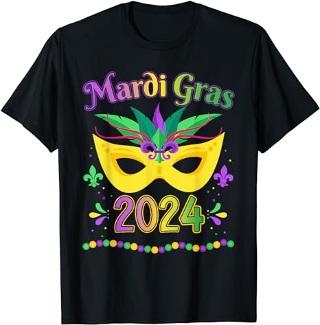Mardi Gras 2024 costume with mask T-Shirt