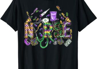 Mardi Gras Day Nurse New Orleans Nursing Festival Party T-Shirt