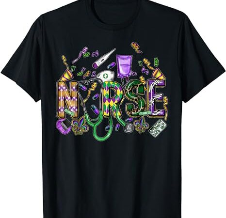 Mardi gras day nurse new orleans nursing festival party t-shirt