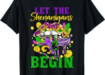 Mardi Gras Lips Let The Shenanigans Begin Kids Men Women T-Shirt