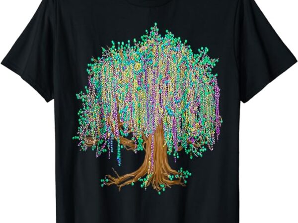 Mardi gras tree beads new orleans 2024 watercolor festival t-shirt