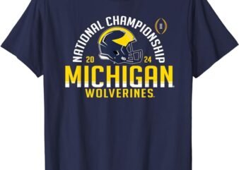Michigan Wolverines 2024 CFP National Championship Arch Navy T-Shirt