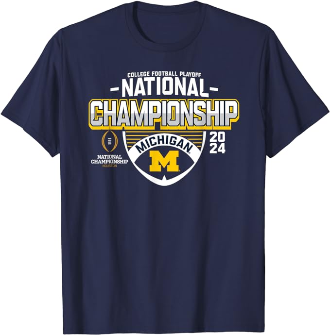 Michigan Wolverines 2024 CFP National Championship Football T-Shirt