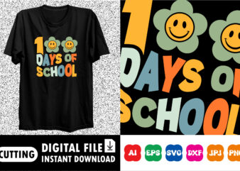 100 days of school Shirt design print template