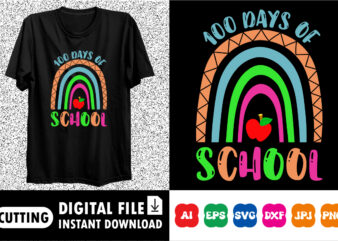 100 days of school Shirt design print template