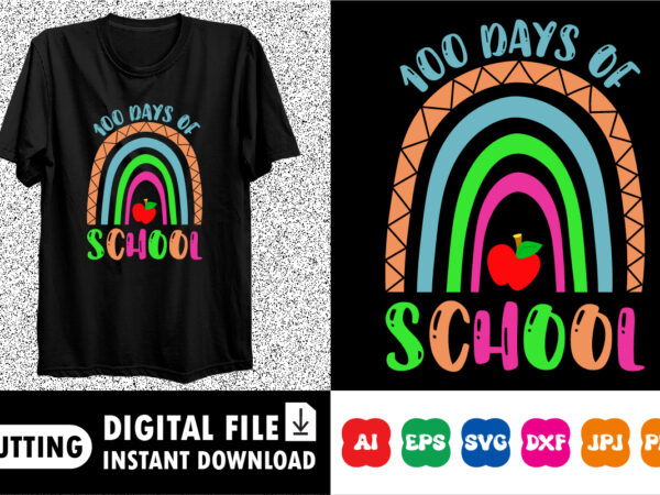 100 days of school shirt design print template