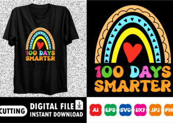 100 Days Smarter Back To School Shirt, Teacher Gift, School Shirt, Gift For Teacher, Shirt Gift for Teachers, Kindergarten 100 days of Schoo