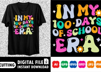 In My 100 Days of School Era 100 days of School Shirt, Teacher Gift, School Shirt, Gift For Teacher, Shirt Gift for Teachers, Kindergarten B