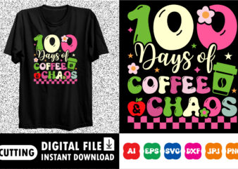 100 Days of School Coffee 100 days of School Shirt, Teacher Gift, School Shirt, Gift For Teacher, Shirt Gift for Teachers, Kindergarten Back