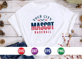 Your City Mascot Baseball T-shirt Design Print Template