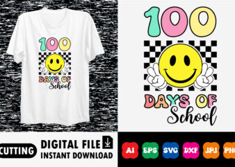 100 days of school Shirt design print template