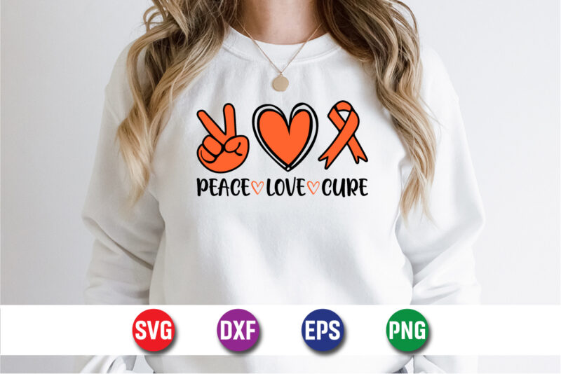 Peace Love Cure SVG T-shirt Design Print Template