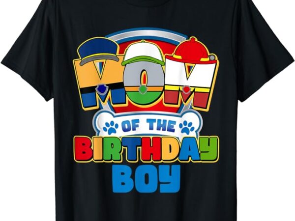 Mom and dad of the birthday boy dog paw family matching t-shirt