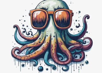 Octopus Wearing Sunglass t shirt design online