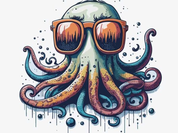 Octopus wearing sunglass t shirt design online