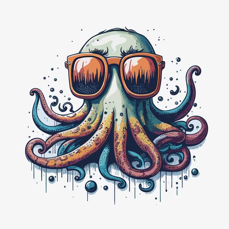 Octopus Wearing Sunglass