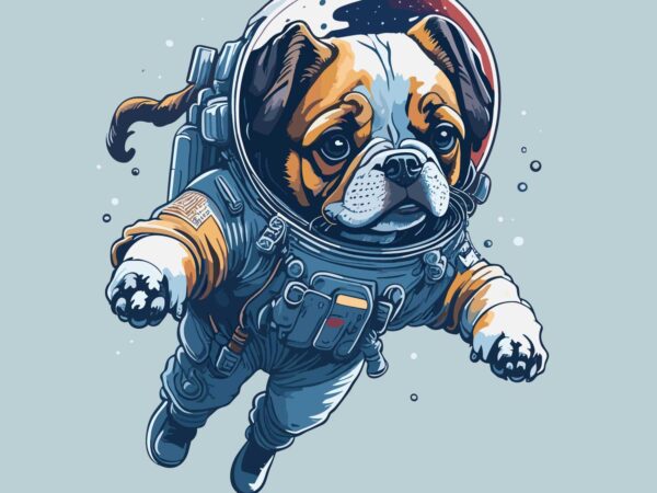 Dog space t shirt vector illustration