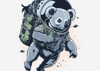 Koala Space t shirt vector art