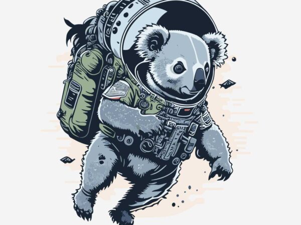 Koala space t shirt vector art
