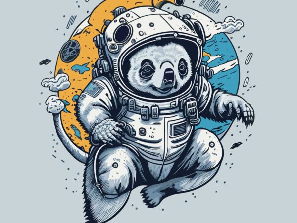 Koala space t shirt vector art
