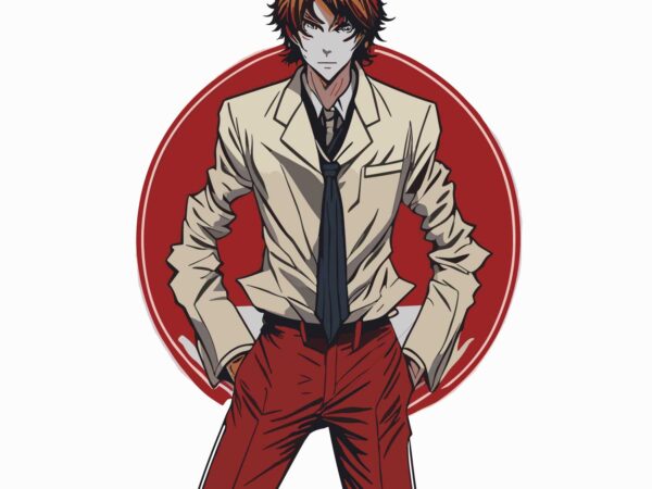 Yagami anime cartoon t shirt design template