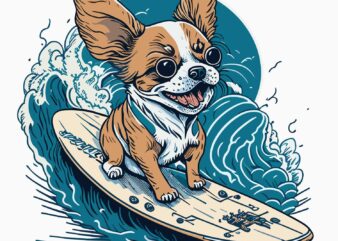 Dog Surfer t shirt vector illustration