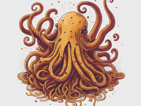 Octopus tangled t shirt design online