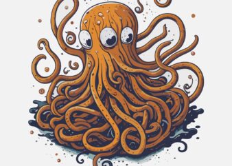 Octopus Tangled t shirt design online