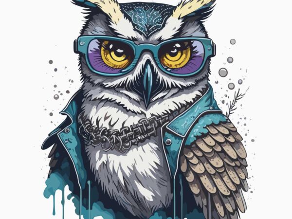 Owl wearing sunglass t shirt design online