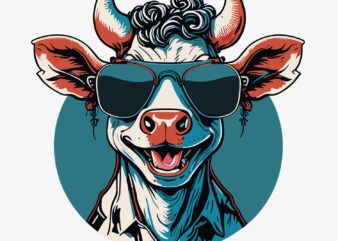 Cow Wearing Sunglass t shirt vector file