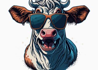 Cow Wearing Sunglass t shirt vector file