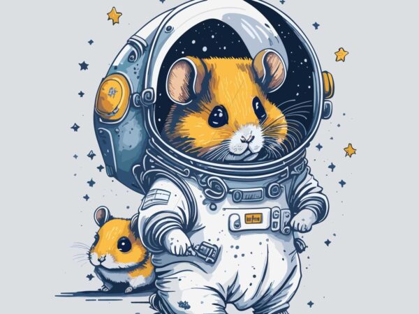 Hamster astronot graphic t shirt