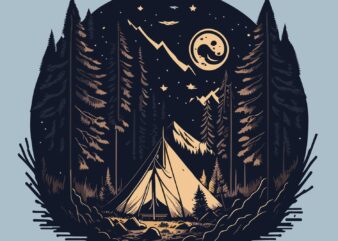 Camping Night t shirt vector file