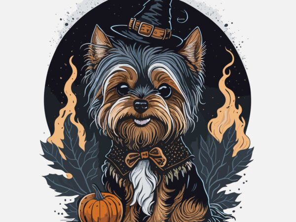 Dog halloween t shirt vector illustration
