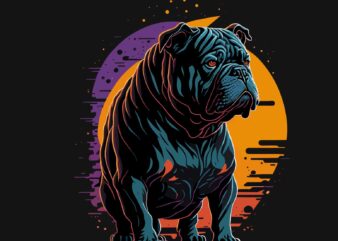 Bulldog Sunset t shirt template