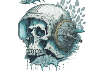 Skull Diving t shirt template vector