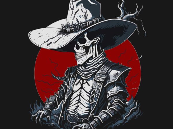 Cowboy skull t shirt vector file