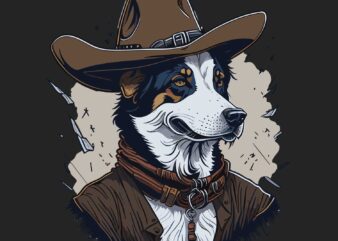 Cowboy Dog t shirt vector file