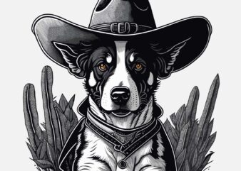 Cowboy Dog t shirt vector file