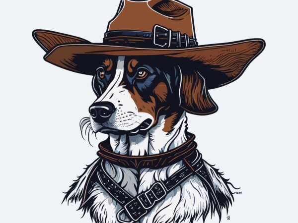 Cowboy dog t shirt vector file