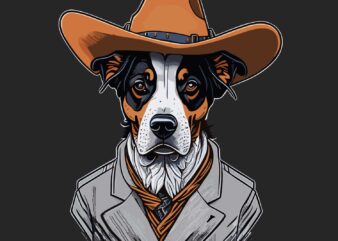 Cowboy Dog t shirt vector file