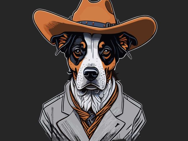 Cowboy dog t shirt vector file