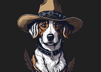 Cowboy Dog t shirt vector file