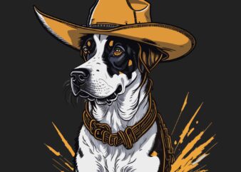 Cowboy Dog t shirt vector file