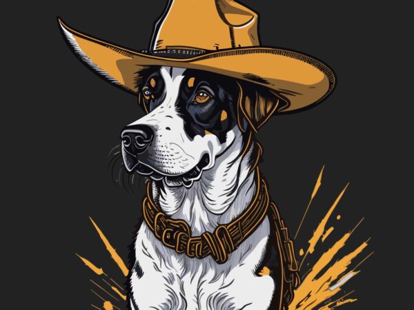 Cowboy dog t shirt vector file