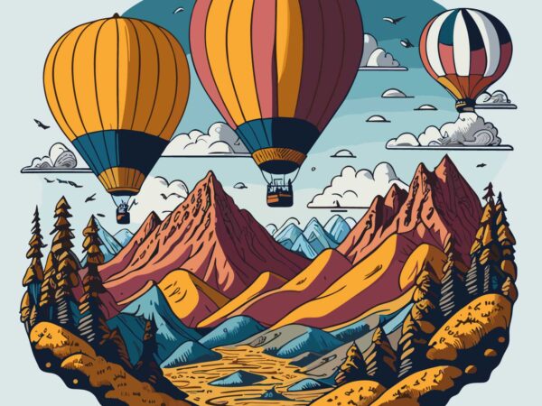 Balloons adventure t shirt template